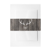 Rustic Deer Antlers & Carved Heart Wedding Uitnodigingen Wikkel (Voorkant Voorbeeld)
