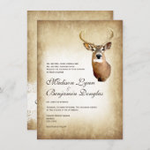 Rustic Deer Antlers die weduwen Kaart (Voorkant / Achterkant)