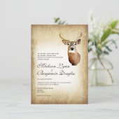 Rustic Deer Antlers die weduwen Kaart (Staand voorkant)