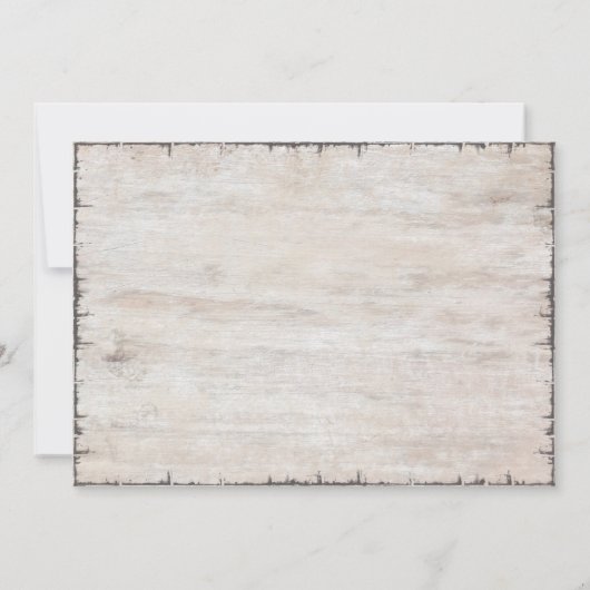 Rustic Deer Antlers Distress Wedding Invitations Kaart (Achterkant)