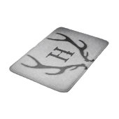 Rustic Deer Antlers Grey Faux Burlap Country Chic Badmat (Gekanteld)