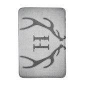 Rustic Deer Antlers Grey Faux Burlap Country Chic Badmat (Voorkant Verticaal)