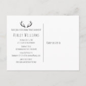 Rustic Deer Antlers Handgeschreven Bridal Shoer Uitnodiging Briefkaart (Achterkant)