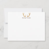 Rustic Deer Antlers jaagende Hunter Custom Name Notitiekaartje (Voorkant)