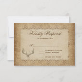 Rustic Deer Antlers jaagende RSVP-kaarten RSVP Kaartje (Voorkant)