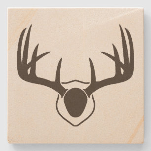 Rustic Deer Antlers jaagende zandsteenOnderzetter Stenen Onderzetter