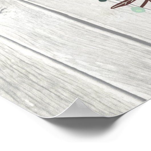 Rustic Deer Antlers met bloemen Poster (Hoek)