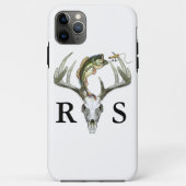 Rustic Deer Antlers Monogram Initialen Case-Mate iPhone Case (Achterkant)
