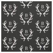 Rustic Deer Antlers Monogram, kies Uw Kleur Stof (Swatch)