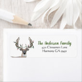 Rustic Deer Antlers retouradreslabel Etiket (Insitu)