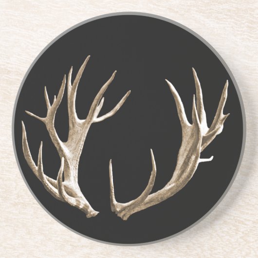 Rustic Deer Antlers Sandstone Onderzetters (Voorkant)