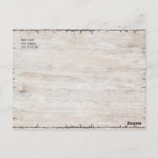 Rustic Deer Antlers Weddenschap Save the Date Brie Briefkaart (Achterkant)