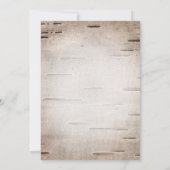 Rustic Deer Antlers & White Birch Vintage Wedding Kaart (Achterkant)
