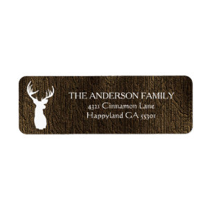 Rustic Deer Antlers Wood Etiket
