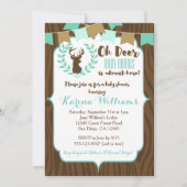 Rustic Deer Baby shower Invitation, Deer Invitate Kaart (Voorkant)