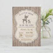 Rustic Deer Baby shower Invitation Kaart (Staand voorkant)