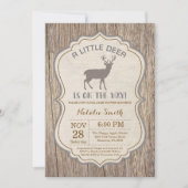 Rustic Deer Baby shower Invitation Kaart (Voorkant)