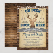Rustic Deer Baby shower Uitnodiging (Voorkant / Achterkant)