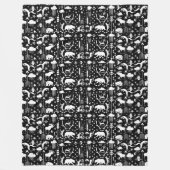 Rustic Deer Beer Fox Folk Art Pattern Fleece (Voorkant)