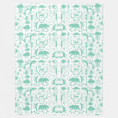 Rustic Deer Beer Fox Folk Art Pattern Fleece (Voorkant)