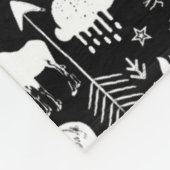 Rustic Deer Beer Fox Folk Art Pattern Fleece Deken (Hoek)