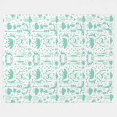 Rustic Deer Beer Fox Folk Art Pattern Fleece Deken (Voorkant (Horizontaal))