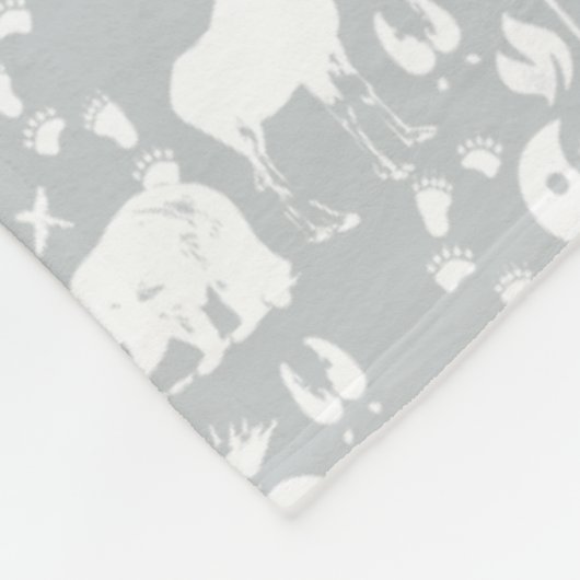 Rustic Deer Beer Fox Folk Art Pattern Fleece Deken (Hoek)