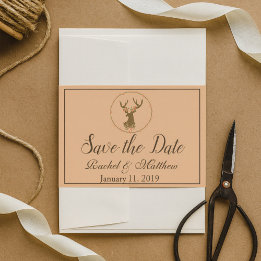 Rustic Deer Bewaar de datum Save The Date