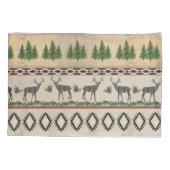 Rustic Deer Bossen Western Sportsman Tribal Cabin Kussensloop (Achterkant)