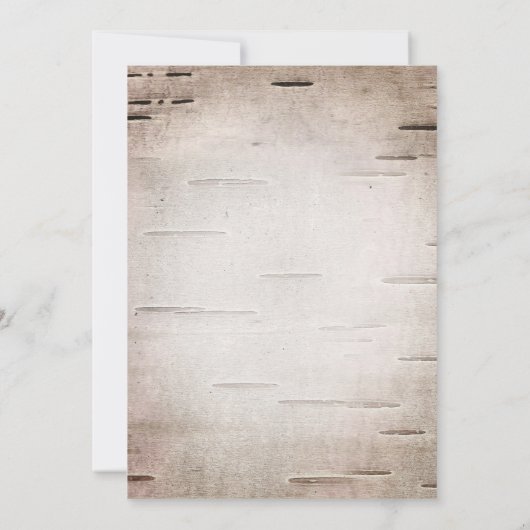 Rustic Deer & Branches Birch Wedding Invitations Kaart (Achterkant)