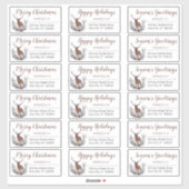 Rustic Deer Buck Adresetiketten kerstavond Sticker (Vel)