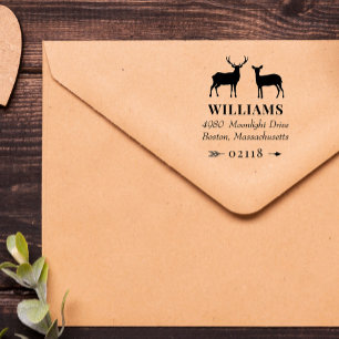 Rustic Deer Bucks Doe & Arrow-naam en adres Zelfinktende Stempel