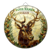 Rustic Deer Cabin Gepersonaliseerd Dartbord (Voorkant)