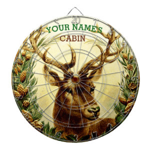 Rustic Deer Cabin Gepersonaliseerd Dartbord