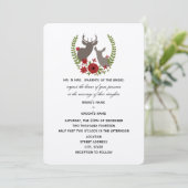 Rustic Deer Christmas Wedding Kaart (Staand voorkant)