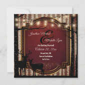 Rustic Deer en Trees Herfst/Winter Woodland Weddin Save The Date (Achterkant)