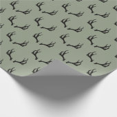 Rustic Deer Farmhouse Sage Green Antler Cadeaupapier (Hoek)