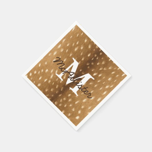 Rustic Deer Fawn Hide Gepersonaliseerd Servet (Hoek)