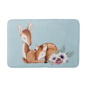 Rustic Deer Forest Floral Badmat