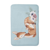 Rustic  Deer Forest Floral Badmat (Voorkant Verticaal)