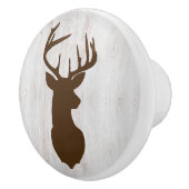 Rustic Deer Head Buck Hunter Keramische Knop (Rechts)