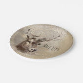Rustic Deer Head Country Wedding Party Papieren Bordje (Gekanteld)