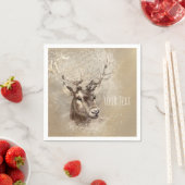 Rustic Deer Head Country Wedding Party Servetten (Insitu)