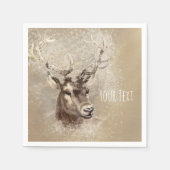 Rustic Deer Head Country Wedding Party Servetten (Voorkant)