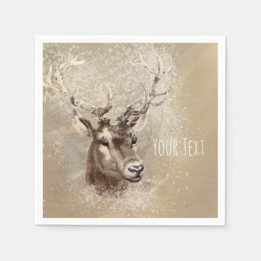 Rustic Deer Head Country Wedding Party Servetten (Voorkant)