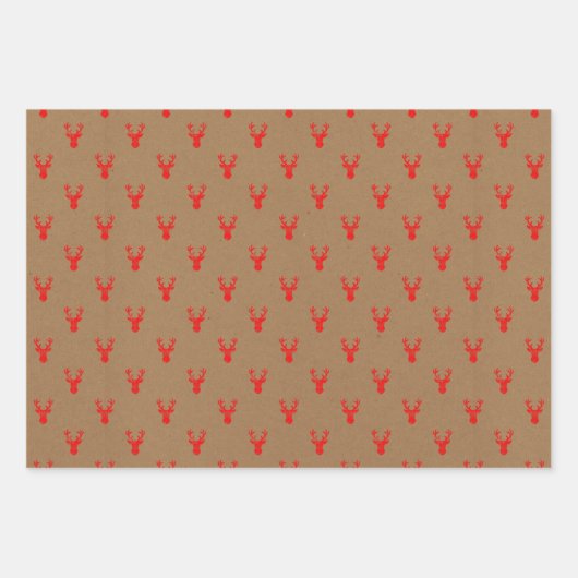 Rustic Deer Head Kraft-papierbladen voor het verpa Inpakpapier Vel (Voorkant 3)