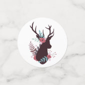 Rustic Deer Head Mauve Floral Girl Baby shower Confetti (Kleine voorkant)