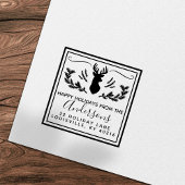 Rustic Deer Head Pine-kerstretour Zelfinktende Stempel