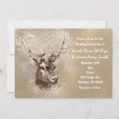 Rustic Deer Head Winter Wedding Invitations Kaart (Voorkant)