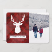 RUSTIC DEER | HOLIDAIRE FOTO-KAART PLAID FEESTDAGENKAART (Voorkant)
